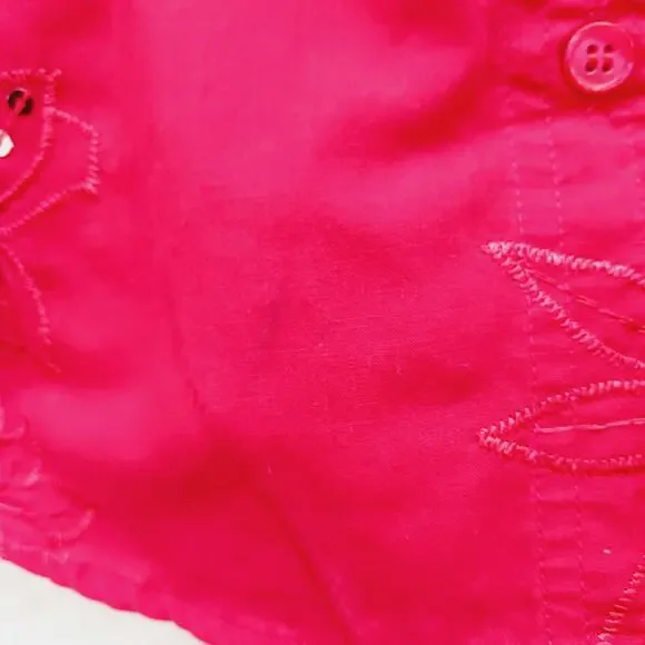 Blouse Size L Red Sequin Embroidered Short Sleeve Patriotic Americana 4th July - Picture 5 of 14